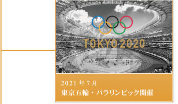 2021年7月－東京五輪・パラリンピック開催
